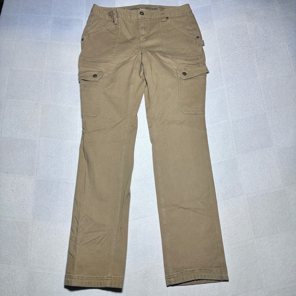 Duluth Trading Flex Fire Hose Pants Womens 8x33 Cargo Curvesetter Utility Canvas
